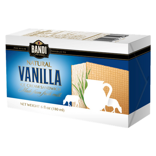 BANDI Russian Plombir - Sandwich Vanilla 30ps x 180ml