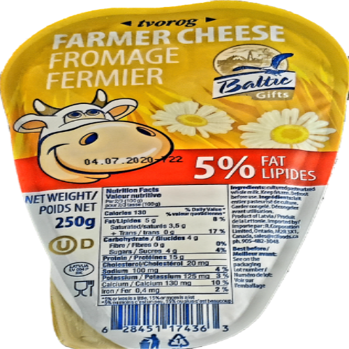 Baltic Gifts Farmer cheese 5% kosher - 6ps x 250g