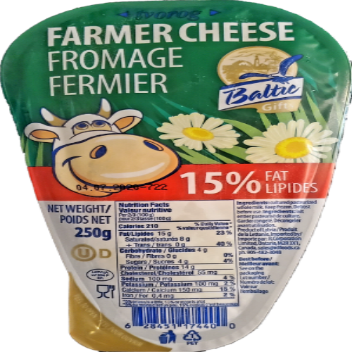 Baltic Gifts Farmer cheese 15% kosher -  6ps x 250g